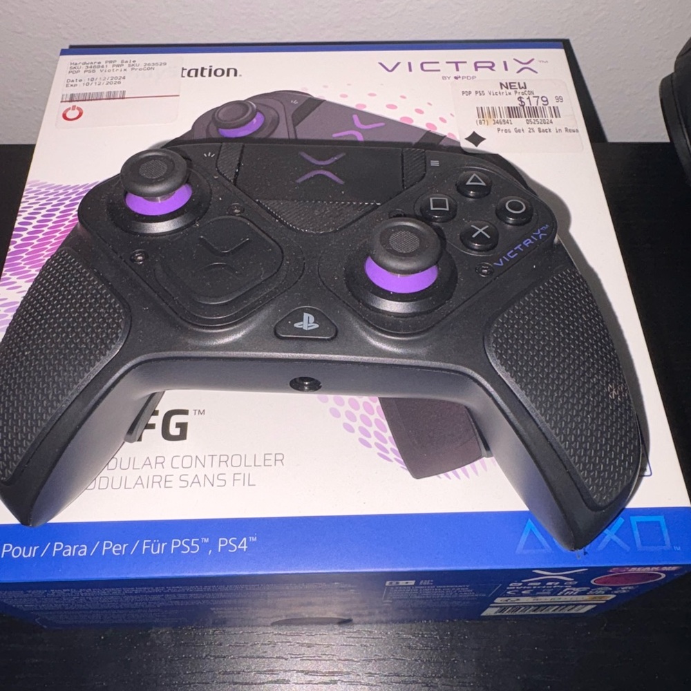Black and Purple Modular Controller for PS5 and PS4